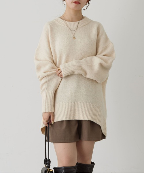 Thevon(ゼボン)の「ヤクライクBIGシルエットクルーニット(ニット/セーター・レディース・キャメル/アイボリー/サックスブルー/チャコールグレー/ライム・FREE)」の13枚目の写真