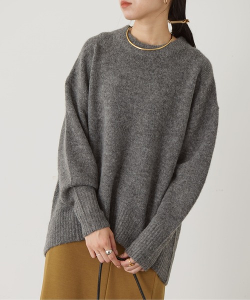 Thevon(ゼボン)の「ヤクライクBIGシルエットクルーニット(ニット/セーター・レディース・キャメル/アイボリー/サックスブルー/チャコールグレー/ライム・FREE)」の21枚目の写真