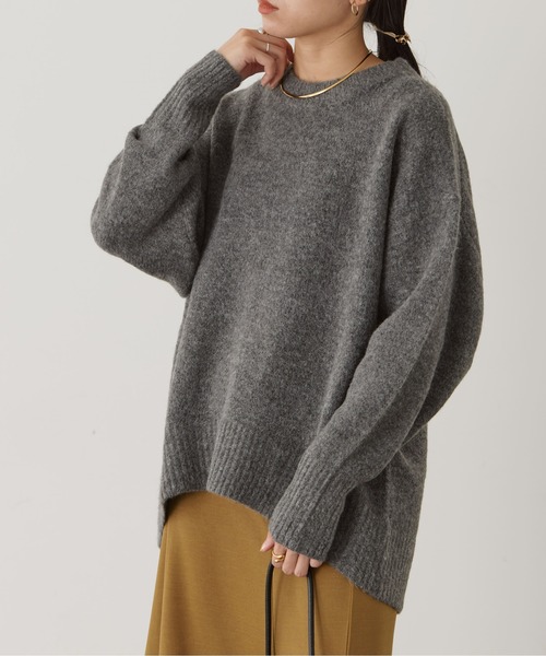 Thevon(ゼボン)の「ヤクライクBIGシルエットクルーニット(ニット/セーター・レディース・キャメル/アイボリー/サックスブルー/チャコールグレー/ライム・FREE)」の22枚目の写真