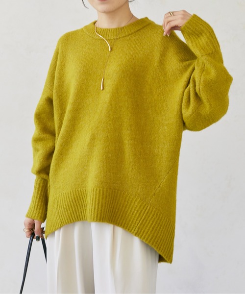 Thevon(ゼボン)の「ヤクライクBIGシルエットクルーニット(ニット/セーター・レディース・キャメル/アイボリー/サックスブルー/チャコールグレー/ライム・FREE)」の6枚目の写真