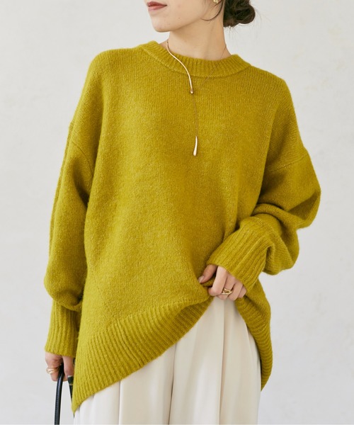Thevon(ゼボン)の「ヤクライクBIGシルエットクルーニット(ニット/セーター・レディース・キャメル/アイボリー/サックスブルー/チャコールグレー/ライム・FREE)」の9枚目の写真