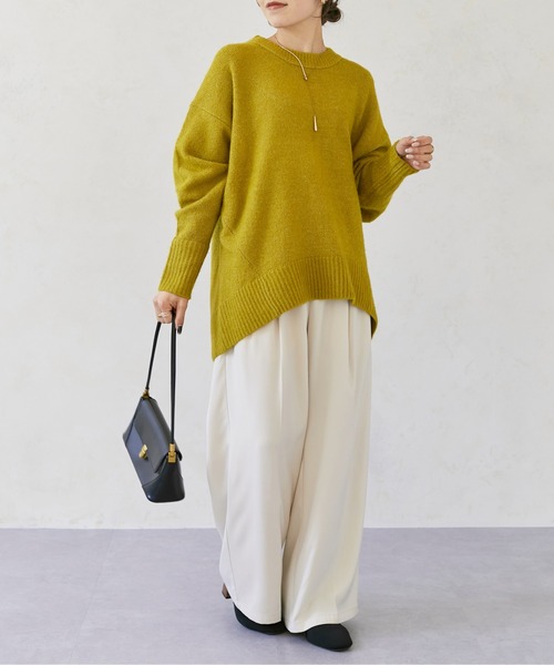 Thevon(ゼボン)の「ヤクライクBIGシルエットクルーニット(ニット/セーター・レディース・キャメル/アイボリー/サックスブルー/チャコールグレー/ライム・FREE)」の10枚目の写真