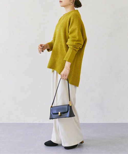 Thevon(ゼボン)の「ヤクライクBIGシルエットクルーニット(ニット/セーター・レディース・キャメル/アイボリー/サックスブルー/チャコールグレー/ライム・FREE)」の11枚目の写真