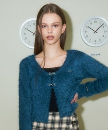 FANCY CLUB | A'GEM/9 × .kom『 FANCY CLUB/ファンシークラブ』BOOKLE HOOK CARDIGAN/ブークレーフックカーディガン(カーディガン/ボレロ)