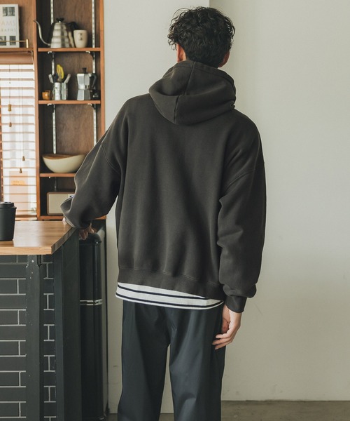 coca(coca)(コカ)の「メンズ ヴィンテージ加工裏起毛パーカー(パーカー・メンズ・チャコール/グリーン/ネイビー・L/M)」の6枚目の写真
