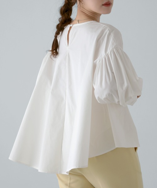 未使用✨OHGA オーガ　スタンドフリルシャツ　ブラウス　ホワイト　洗える Amazon | Wanghongシャツ ブラウス レディース フリル 白シャツ