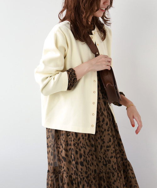 JOURNAL STANDARD relume（ジャーナルスタンダード　レリューム）の「《追加2》ウォッシャブルスポンジニットクルーネックカーディガン（カーディガン/ボレロ・レディース・ブラック/ネイビー/レッド/ホワイト・FREE）」の13枚目の写真