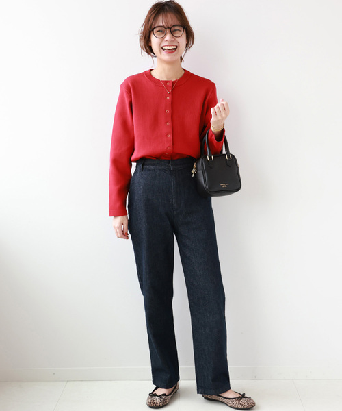 JOURNAL STANDARD relume（ジャーナルスタンダード　レリューム）の「《追加2》ウォッシャブルスポンジニットクルーネックカーディガン（カーディガン/ボレロ・レディース・ブラック/ネイビー/レッド/ホワイト・FREE）」の14枚目の写真