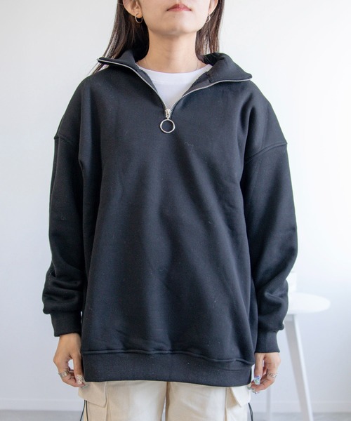 aimoha（アイモハ）の「オーバーサイズハーフジップスウェット（スウェット・レディース・ブラック/ホワイト/グレー・MEDIUM/LARGE）」の16枚目の写真
