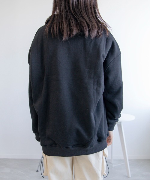 aimoha（アイモハ）の「オーバーサイズハーフジップスウェット（スウェット・レディース・ブラック/ホワイト/グレー・MEDIUM/LARGE）」の18枚目の写真