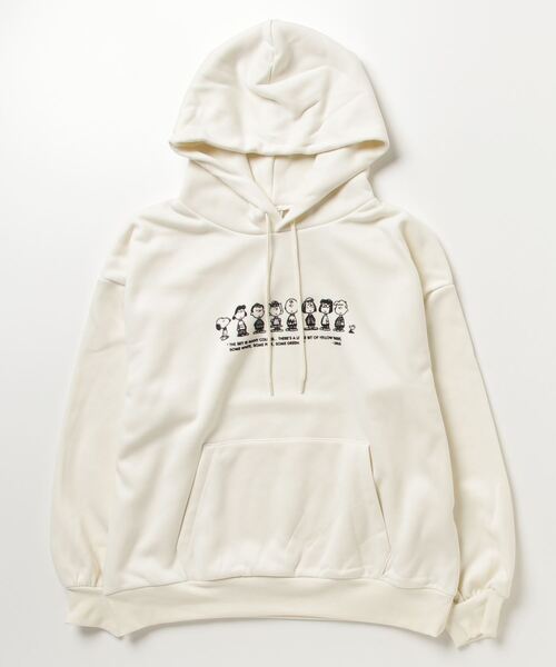 PEANUTS（ピーナッツ）の「ピーナッツ  スウェット裏起毛プルパーカー（パーカー・レディース・ブラック/グレー/アイボリー・L/M）」の2枚目の写真