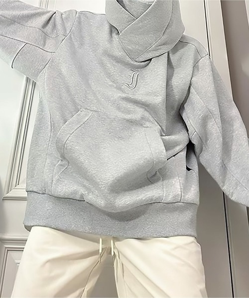 BLANC FICELLE（ブランフィセル）の「クロスデザイン　フード　パーカー.（パーカー・メンズ・グレー/ブラック・M/XL/XX-LARGE/L）」の9枚目の写真