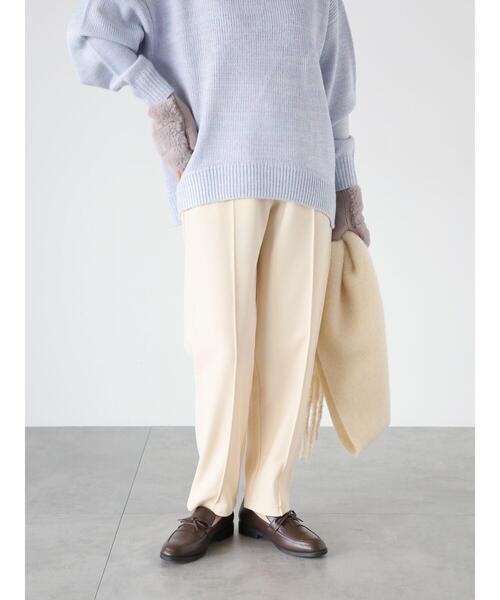 Te chichi TERRASSE（テチチテラス）の「カットジョーゼットテーパードパンツ（その他パンツ・レディース・ベージュ/グリーン/オフホワイト/ブラック・F）」の2枚目の写真