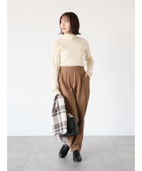 Te chichi TERRASSE（テチチテラス）の「カットジョーゼットテーパードパンツ（その他パンツ・レディース・ベージュ/グリーン/オフホワイト/ブラック・F）」の8枚目の写真