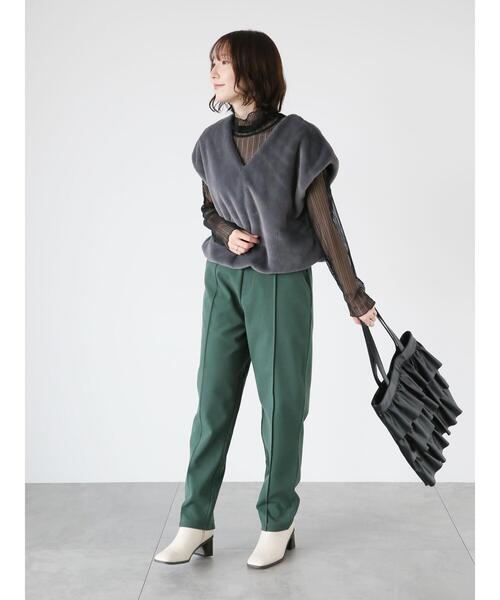 Te chichi TERRASSE（テチチテラス）の「カットジョーゼットテーパードパンツ（その他パンツ・レディース・ベージュ/グリーン/オフホワイト/ブラック・F）」の10枚目の写真