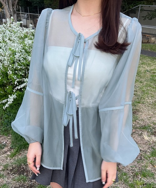 junoah(ジュノア)の「2WAYシアーボリュームスリーブブラウス(シャツ/ブラウス・レディース・ブラウン/アイボリー/ブラック/ライトブルー/ピンク系その他/ベージュ/ホワイト・MEDIUM/X-LARGE/LARGE/SMALL)」の13枚目の写真