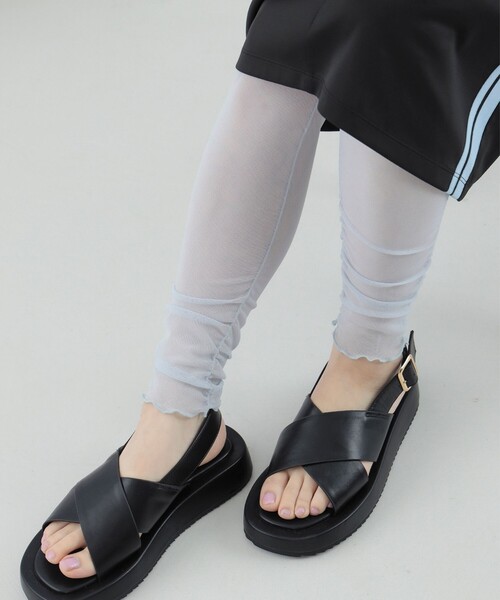 Ray BEAMS（レイビームス）の「Ray BEAMS / チュール レギンス（レギンス/スパッツ・レディース・サックスブルー/ワイン・ONE SIZE）」の2枚目の写真