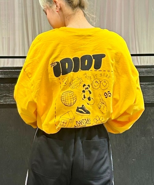 Candy Stripper(キャンディストリッパー)の「IDIOT L/S Tシャツ(Tシャツ/カットソー・レディース・オフホワイト/ブラック/イエロー・2)」の3枚目の写真