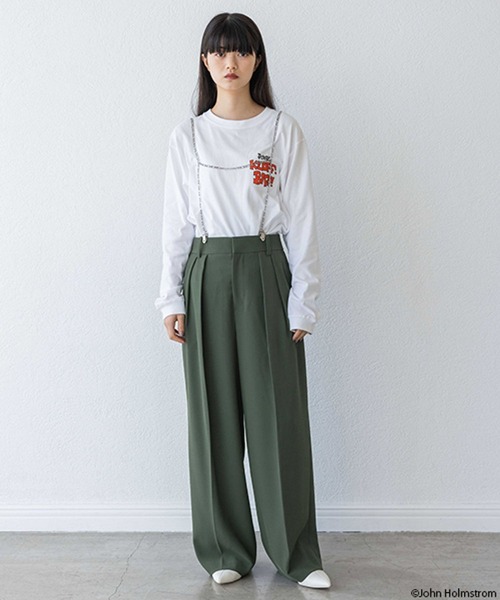 yuw（ユウ）の「ＪＯＨＮＨＯＬＭＳＴＲＯＭ  ＬＳ 989833（Tシャツ/カットソー・レディース・グレー/ホワイト・FREE）」の3枚目の写真