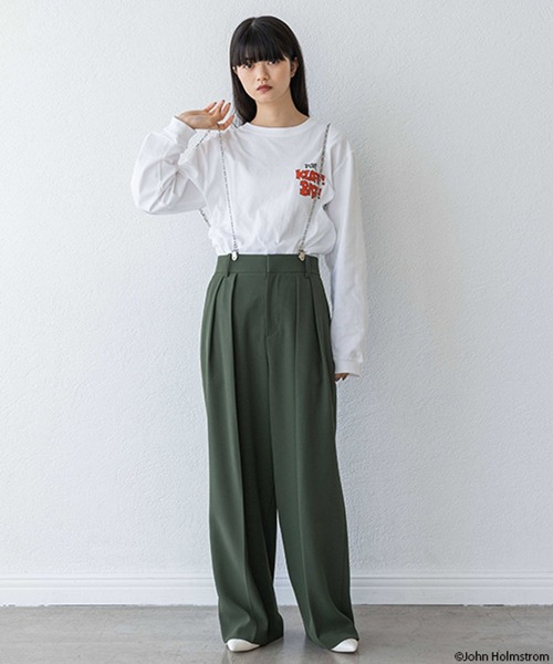 yuw（ユウ）の「ＪＯＨＮＨＯＬＭＳＴＲＯＭ  ＬＳ 989833（Tシャツ/カットソー・レディース・グレー/ホワイト・FREE）」の4枚目の写真