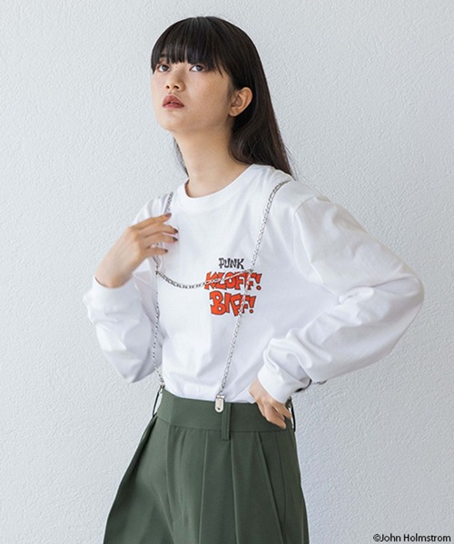 yuw（ユウ）の「ＪＯＨＮＨＯＬＭＳＴＲＯＭ  ＬＳ 989833（Tシャツ/カットソー・レディース・グレー/ホワイト・FREE）」の9枚目の写真