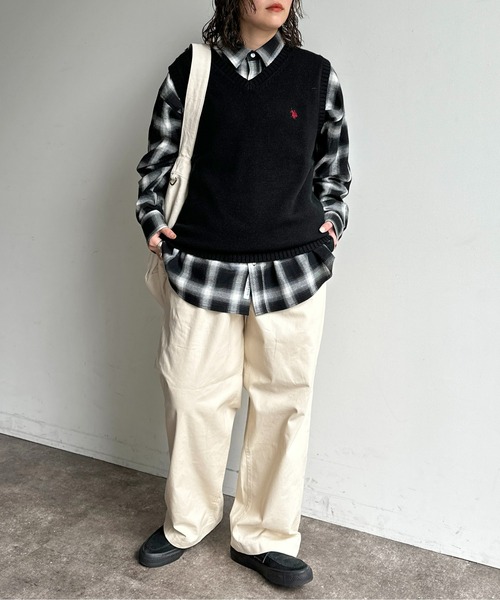 U.S. POLO ASSN.（ユーエスポロアッスン）の「【U.S. POLO ASSN.】1ポイント刺繍ニットベスト（ベスト・メンズ・ネイビー/グレー/アイボリー/ブラック・L/M/S）」の14枚目の写真