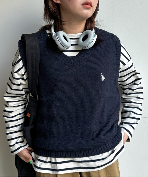 U.S. POLO ASSN.（ユーエスポロアッスン）の「【U.S. POLO ASSN.】1ポイント刺繍ニットベスト（ベスト・メンズ・ネイビー/グレー/アイボリー/ブラック・L/M/S）」の15枚目の写真
