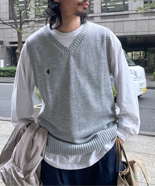 U.S. POLO ASSN.（ユーエスポロアッスン）の「【U.S. POLO ASSN.】1ポイント刺繍ニットベスト（ベスト・メンズ・ネイビー/グレー/アイボリー/ブラック・L/M/S）」の6枚目の写真