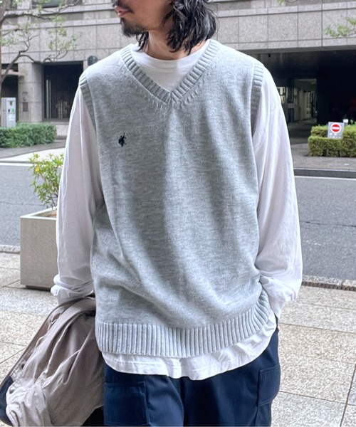 U.S. POLO ASSN.（ユーエスポロアッスン）の「【U.S. POLO ASSN.】1ポイント刺繍ニットベスト（ベスト・メンズ・ネイビー/グレー/アイボリー/ブラック・L/M/S）」の7枚目の写真