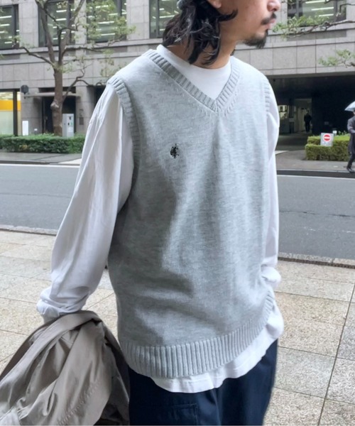 U.S. POLO ASSN.（ユーエスポロアッスン）の「【U.S. POLO ASSN.】1ポイント刺繍ニットベスト（ベスト・メンズ・ネイビー/グレー/アイボリー/ブラック・L/M/S）」の8枚目の写真