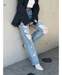 EVRIS | ハイダメージワイドデニムパンツ(デニムパンツ)