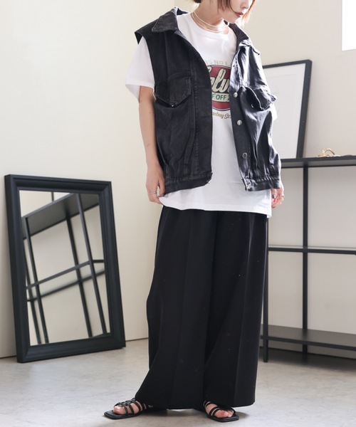 ULEULA(ウルア)の「デニムオーバーベスト/Gジャンベスト(ベスト・レディース・ブラック/ブルー・FREE)」の15枚目の写真