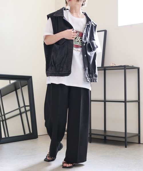 ULEULA(ウルア)の「デニムオーバーベスト/Gジャンベスト(ベスト・レディース・ブラック/ブルー・FREE)」の16枚目の写真