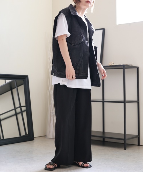 ULEULA(ウルア)の「デニムオーバーベスト/Gジャンベスト(ベスト・レディース・ブラック/ブルー・FREE)」の19枚目の写真