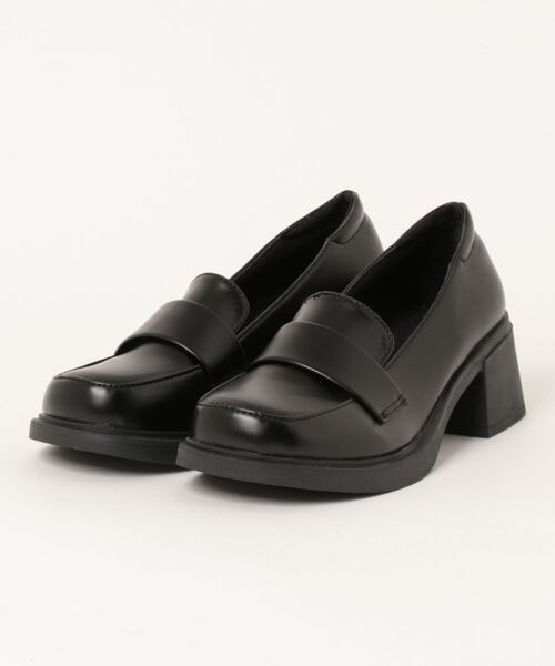 shoes365(シューズスリーシックスファイヴ)の「【shoes365】ハイヒール 厚底スクエアトウ・ローファー(ローファー・レディース・ブラック系その他2/ブラック系その他・24.0cm/24.5cm/22.5cm/23.5cm/23.0cm)」の5枚目の写真