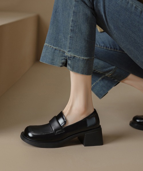 shoes365(シューズスリーシックスファイヴ)の「【shoes365】ハイヒール 厚底スクエアトウ・ローファー(ローファー・レディース・ブラック系その他2/ブラック系その他・24.0cm/24.5cm/22.5cm/23.5cm/23.0cm)」の9枚目の写真