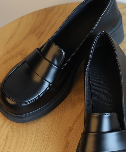 shoes365(シューズスリーシックスファイヴ)の「【shoes365】ハイヒール 厚底スクエアトウ・ローファー(ローファー・レディース・ブラック系その他2/ブラック系その他・24.0cm/24.5cm/22.5cm/23.5cm/23.0cm)」の12枚目の写真