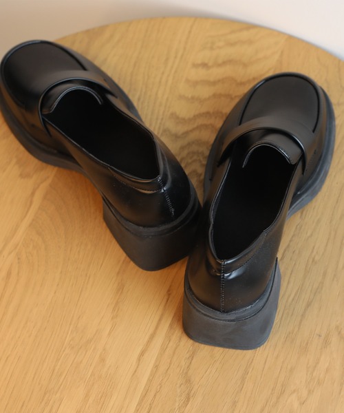 shoes365(シューズスリーシックスファイヴ)の「【shoes365】ハイヒール 厚底スクエアトウ・ローファー(ローファー・レディース・ブラック系その他2/ブラック系その他・24.0cm/24.5cm/22.5cm/23.5cm/23.0cm)」の13枚目の写真