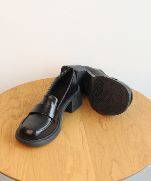 shoes365(シューズスリーシックスファイヴ)の「【shoes365】ハイヒール 厚底スクエアトウ・ローファー(ローファー・レディース・ブラック系その他2/ブラック系その他・24.0cm/24.5cm/22.5cm/23.5cm/23.0cm)」の15枚目の写真