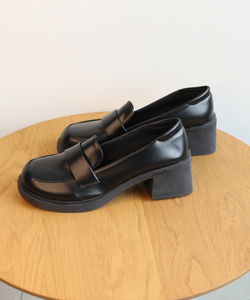 shoes365(シューズスリーシックスファイヴ)の「【shoes365】ハイヒール 厚底スクエアトウ・ローファー(ローファー・レディース・ブラック系その他2/ブラック系その他・24.0cm/24.5cm/22.5cm/23.5cm/23.0cm)」の17枚目の写真
