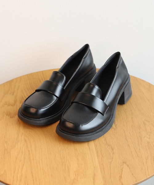 shoes365(シューズスリーシックスファイヴ)の「【shoes365】ハイヒール 厚底スクエアトウ・ローファー(ローファー・レディース・ブラック系その他2/ブラック系その他・24.0cm/24.5cm/22.5cm/23.5cm/23.0cm)」の18枚目の写真