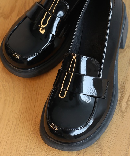 shoes365(シューズスリーシックスファイヴ)の「【shoes365】ハイヒール 厚底スクエアトウ・ローファー(ローファー・レディース・ブラック系その他2/ブラック系その他・24.0cm/24.5cm/22.5cm/23.5cm/23.0cm)」の19枚目の写真