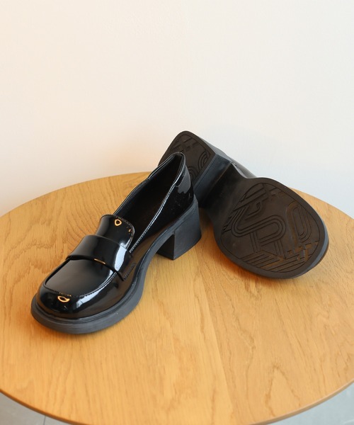 shoes365(シューズスリーシックスファイヴ)の「【shoes365】ハイヒール 厚底スクエアトウ・ローファー(ローファー・レディース・ブラック系その他2/ブラック系その他・24.0cm/24.5cm/22.5cm/23.5cm/23.0cm)」の21枚目の写真