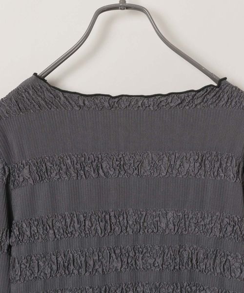 JEANASIS（ジーナシス）の「シャーリングメローLSプルオーバー/102733（Tシャツ/カットソー・レディース・ホワイト/チャコールグレー・FREE）」の8枚目の写真