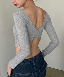 Jewelobe | バッククロスクロップドカットソー(Tシャツ/カットソー)