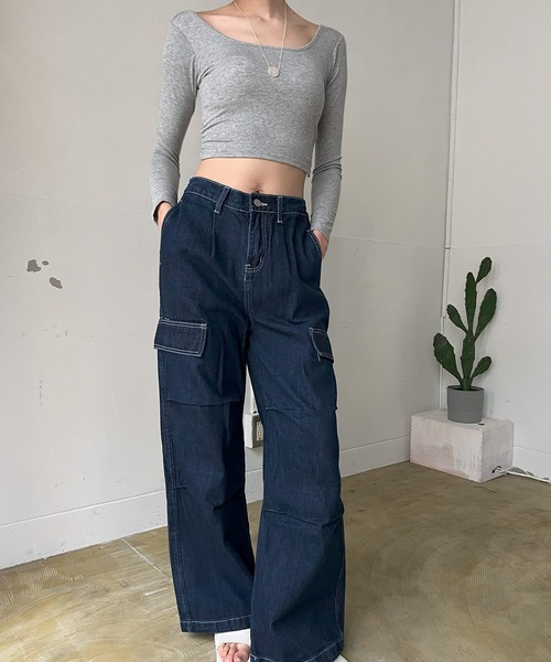 Jewelobe（ジュエローブ）の「バッククロスクロップドカットソー（Tシャツ/カットソー・レディース・グレー/ホワイト/ブラック・FREE）」の13枚目の写真