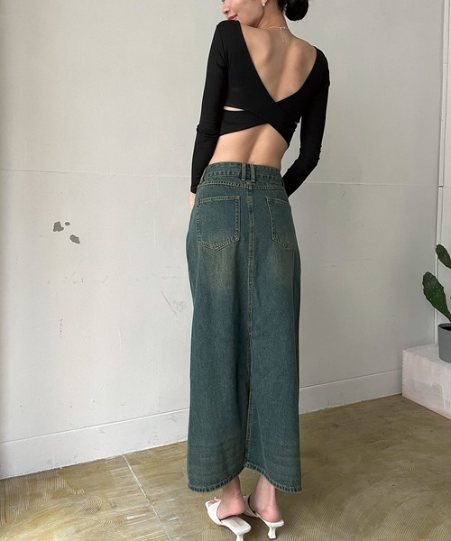 Jewelobe（ジュエローブ）の「バッククロスクロップドカットソー（Tシャツ/カットソー・レディース・グレー/ホワイト/ブラック・FREE）」の22枚目の写真