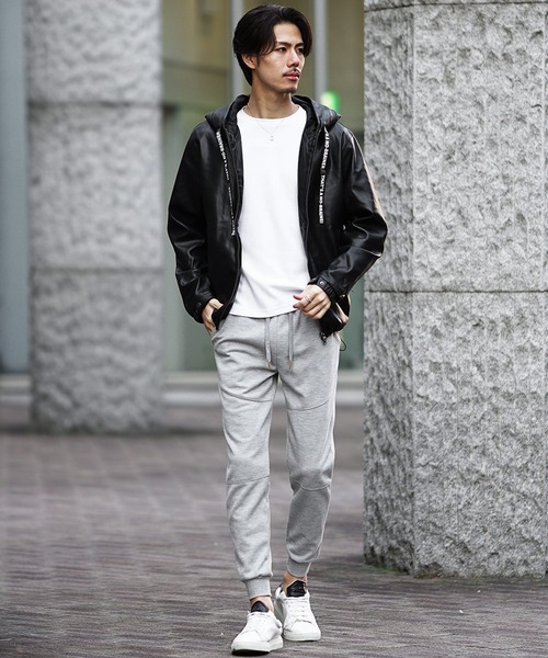 JOKER（ジョーカー）の「イミテーションレザーフードデザインブルゾン メンズ PUレザー パーカー 春服（ブルゾン・メンズ・ブラック・M/LL/L）」の9枚目の写真