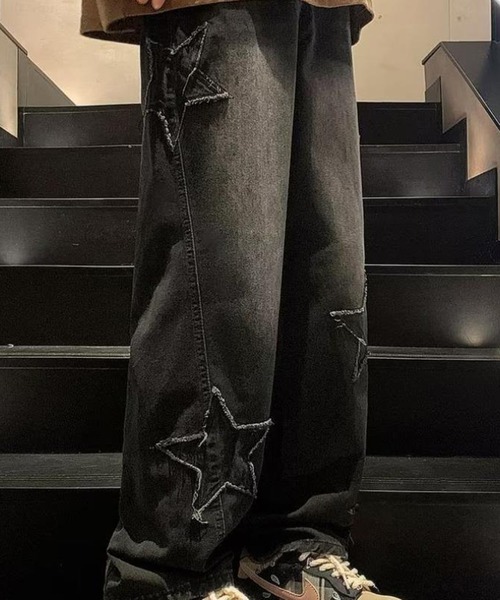 BOFF デニムパンツ ワイド baggy B系 Y2K スタッズ スケーター BOFF デニムパンツ ワイド baggy B系 Y2K スタッズ スケーター