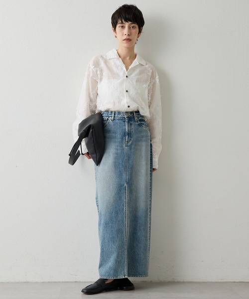 Whim Gazette（ウィムガゼット）の「デニムスリットスカート（デニムスカート・レディース・ブルー・36/38）」の17枚目の写真